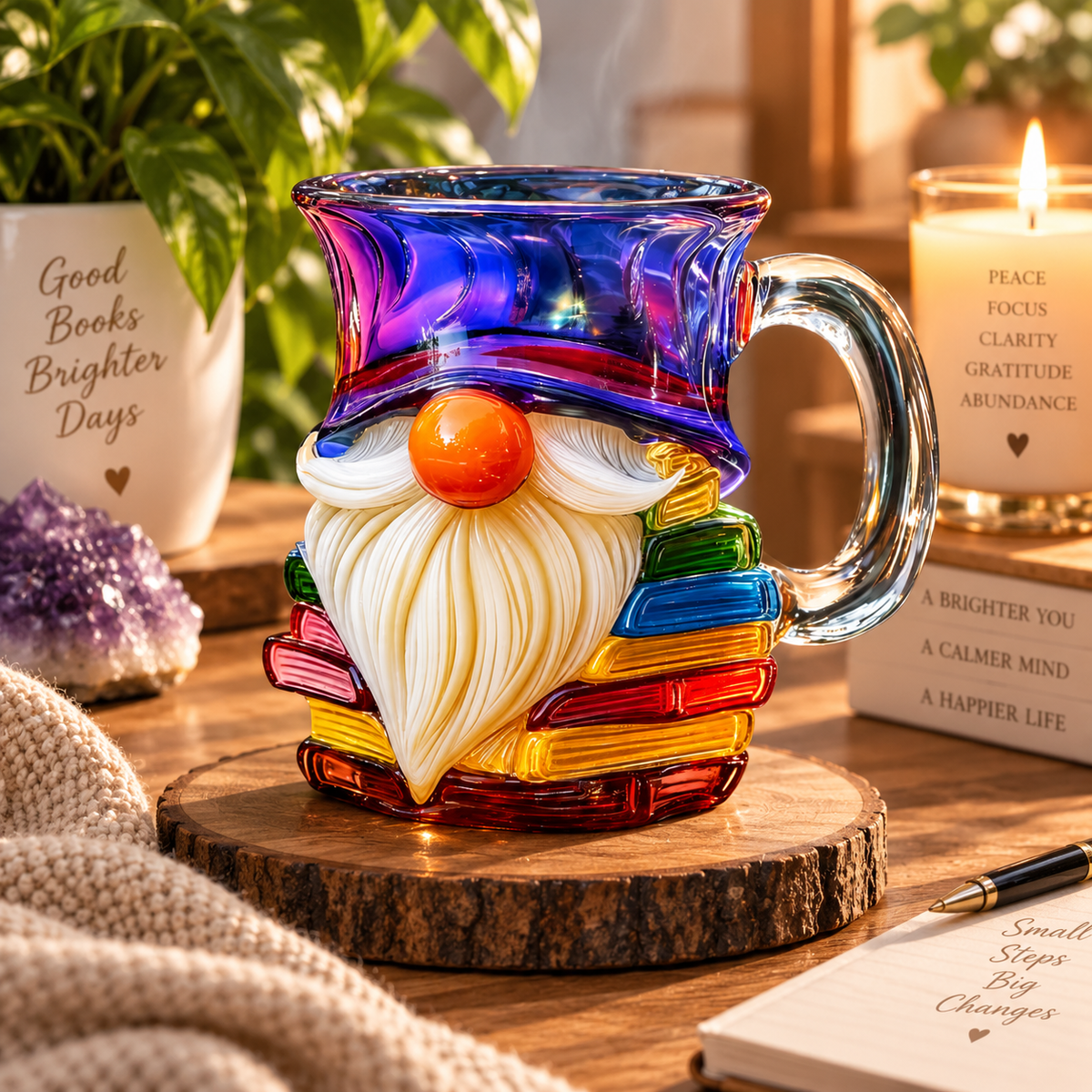 Whimsical Gnome Book Lover Mug